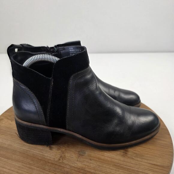 Korks Boots Womens Size 6.5 Black Leather Suede Ankle Chelsea Side Zip Q43803 - Picture 5 of 16